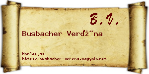 Busbacher Veréna névjegykártya